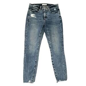 LOFT Size 26 2 Petite 26P 2P High Waist Skinny Ankle Jeans Distressed